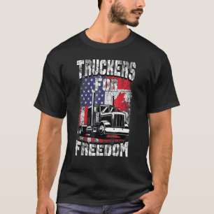 American Flag Canada Freedom Convoy 2022 Trucker D T-Shirt