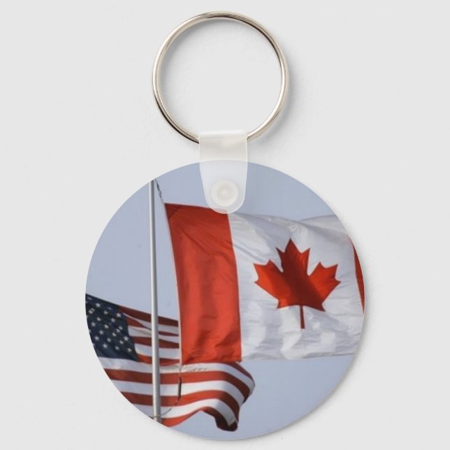 AMERICAN FLAG / CANADIAN FLAG KEY RING (Front)
