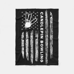 American Flag Candlepin Bowling - Vintage Candlepi Fleece Blanket