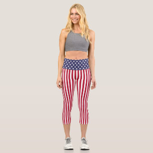 American Flag Capri Leggings