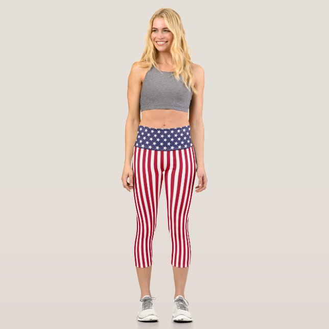 American Flag Capri Leggings (Front)