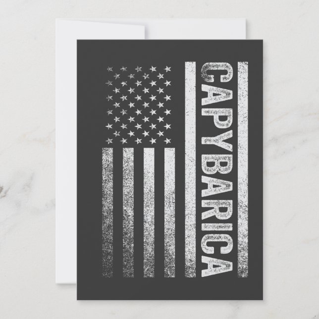 American Flag Capybara Lover Funny Capybarica 4th  Thank You Card (Front)
