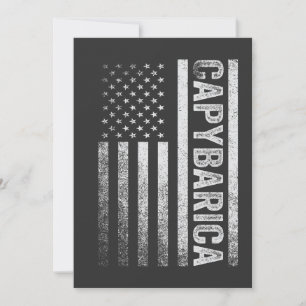 American Flag Capybara Lover Funny Capybarica 4th  Thank You Card