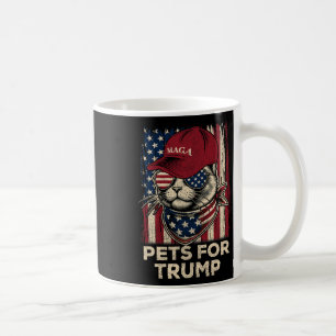 American Flag Cat Lives Problem Trump 2024  Coffee Mug