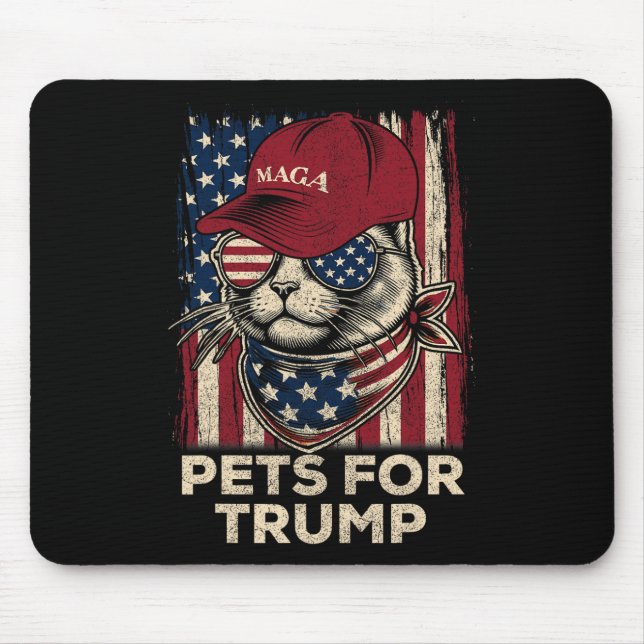 American Flag Cat Lives Problem Trump 2024  Mouse Pad (Front)