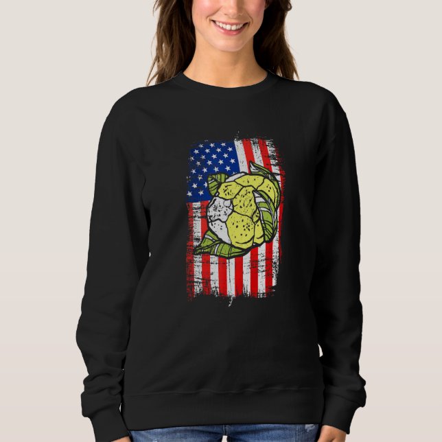 American Flag Cauliflower Farmers Love Growing Cau Sweatshirt (Front)