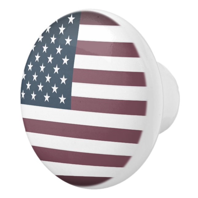 American flag ceramic door and drawer knob (Right)