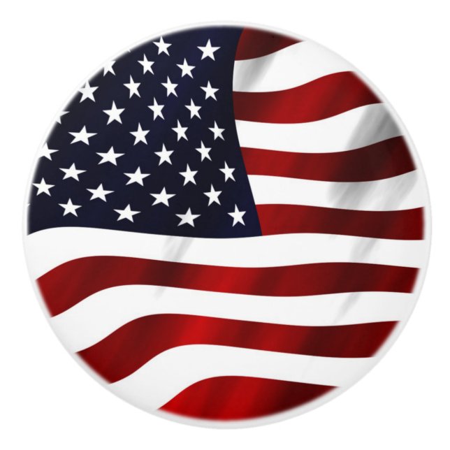American Flag Ceramic Knob (Front)