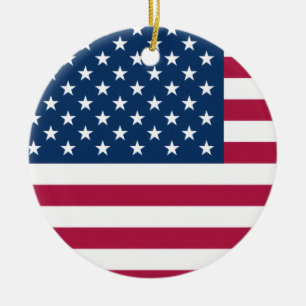 American Flag Ceramic Ornament