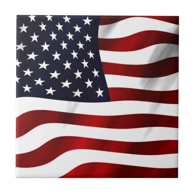 American Flag Ceramic Tile (Front)