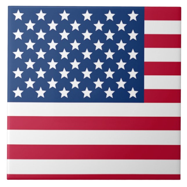 American Flag  Ceramic Tile (Front)