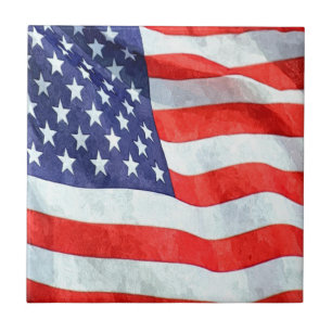 American Flag Ceramic Tile