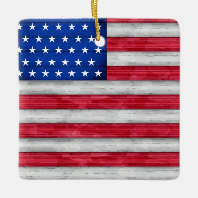 American Flag Ceramic Tree Decoration (Front)