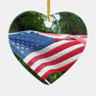 American Flag Ceramic Tree Decoration