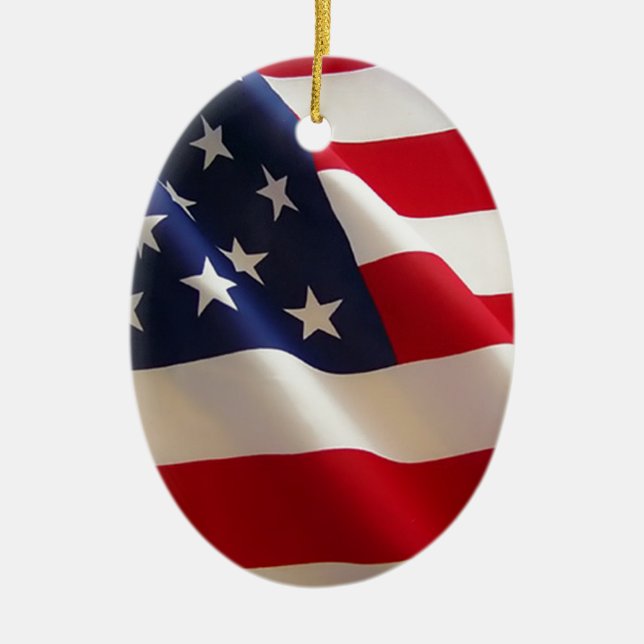 American Flag Ceramic Tree Decoration (Front)