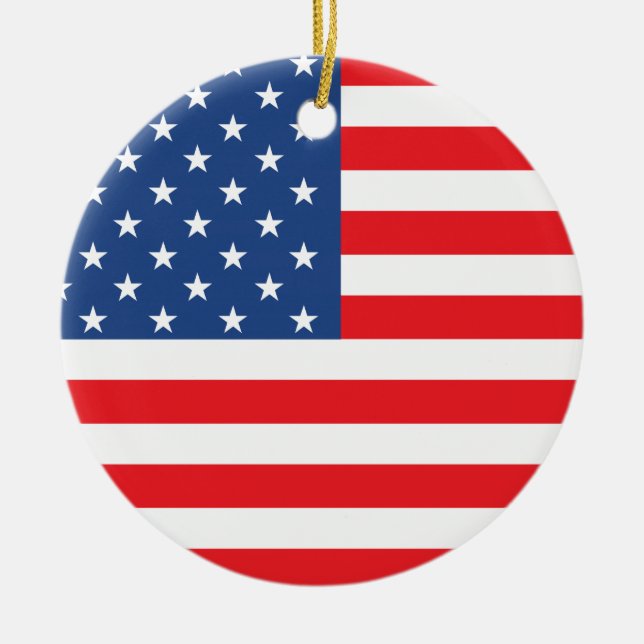 American Flag Ceramic Tree Decoration (Front)