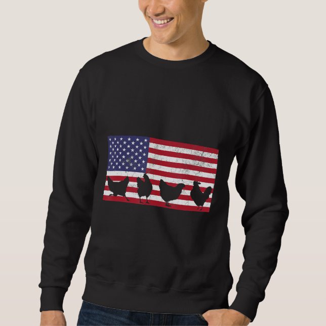 American Flag Chicken Lover Sweatshirt (Front)