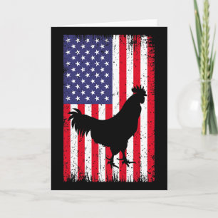 American Flag Chicken Rooster Farm Animal Ranch _1 Card