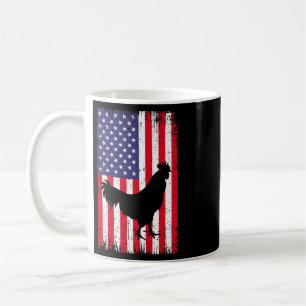American Flag Chicken Rooster Farm Animal Ranch Coffee Mug