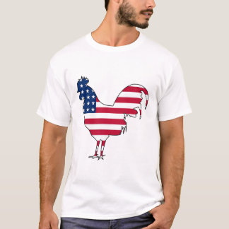 American flag chicken rooster hen Sticker T-Shirt