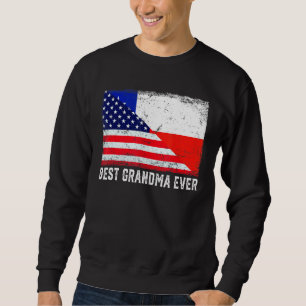American Flag Chile Flag Best Grandma Ever Family Sweatshirt