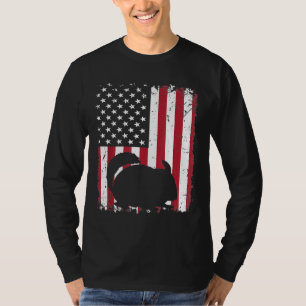 American Flag Chinchilla Animal Vintage 4th Of Jul T-Shirt