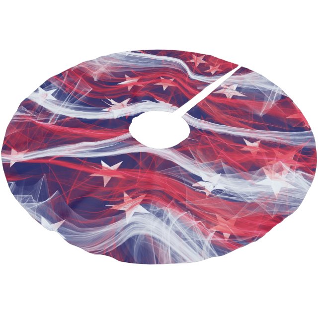 American flag Christmas Tree Skirt (Angled)