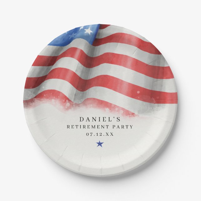 American Flag Classic Paper Plate (Front)