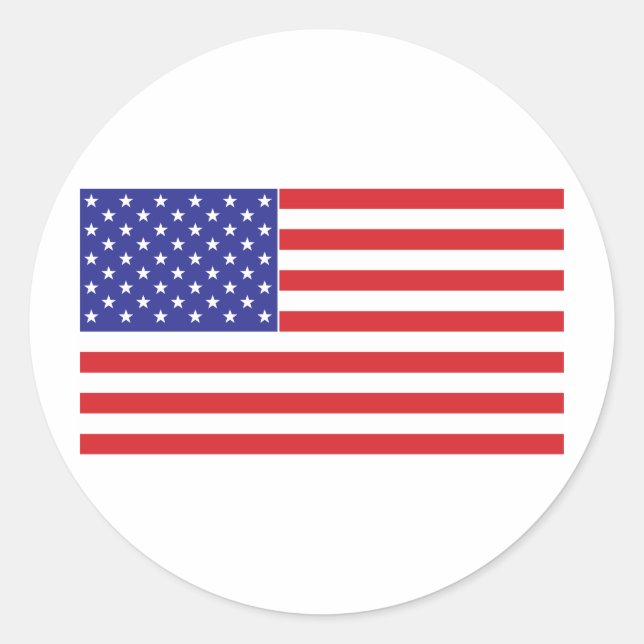 American Flag Classic Round Sticker (Front)