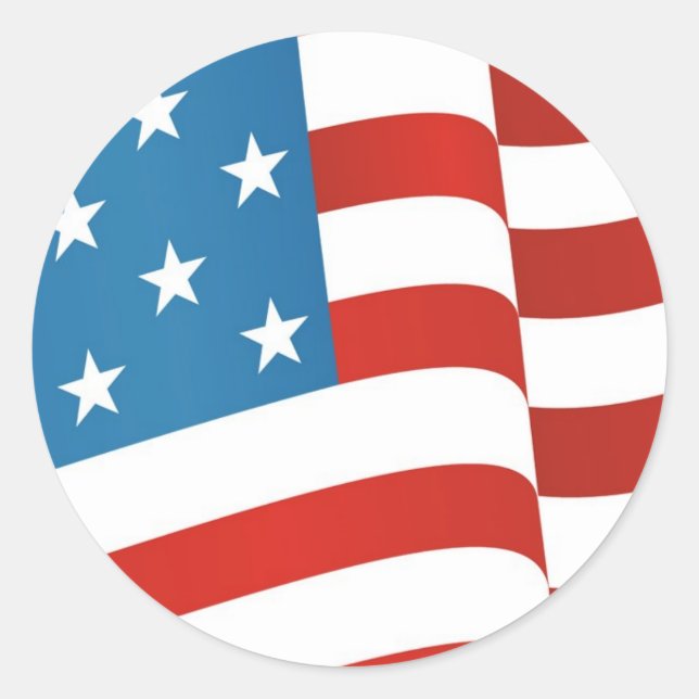 American Flag Classic Round Sticker (Front)