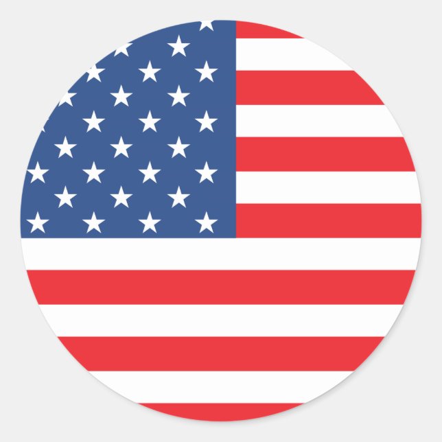 American Flag Classic Round Sticker (Front)