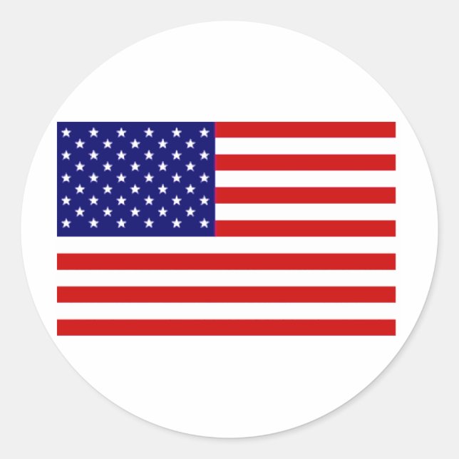 American Flag Classic Round Sticker (Front)