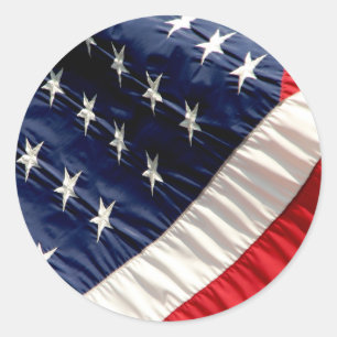 AMERICAN FLAG CLASSIC ROUND STICKER