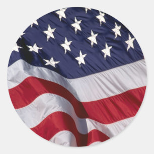 American Flag Classic Round Sticker