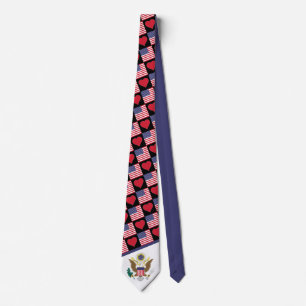 American Flag Coat of Arms Patriotic United States Tie