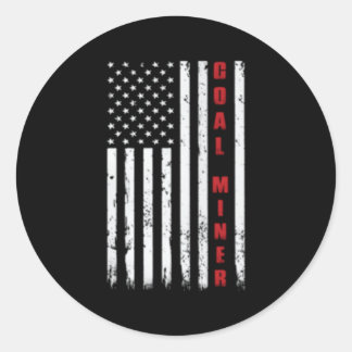 American Flag Cole Miner Classic Round Sticker