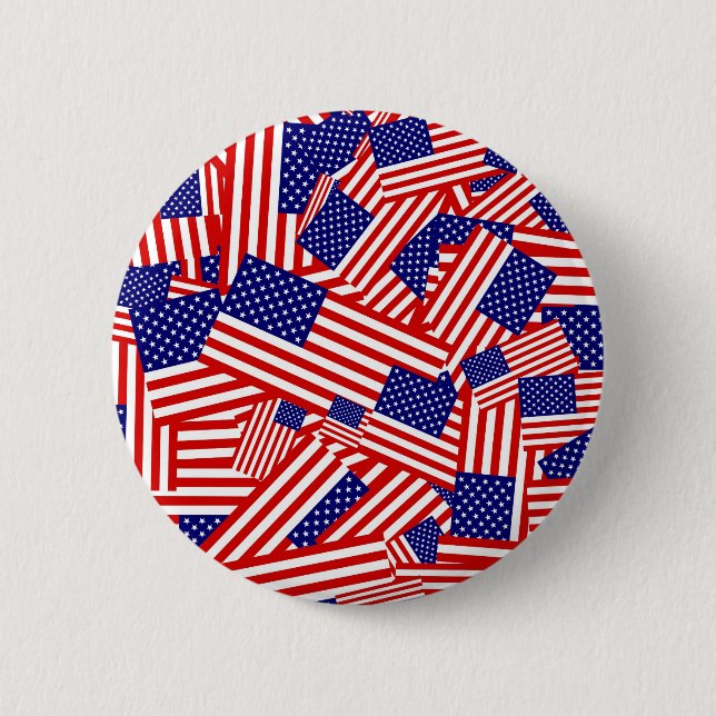 American Flag Collage 6 Cm Round Badge (Front)