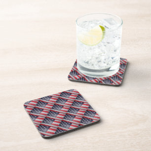 American Flag Collage Coaster