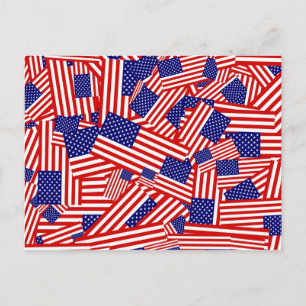 American Flag Collage Postcard