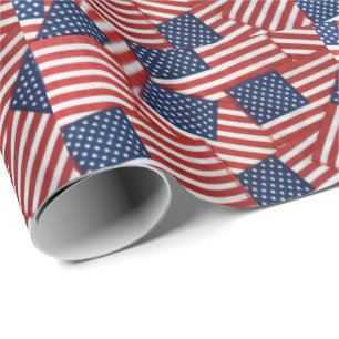 American flag collection wrapping paper