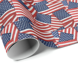 American flag collection wrapping paper