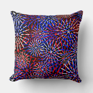 American Flag Colours Firework Design  Cushion