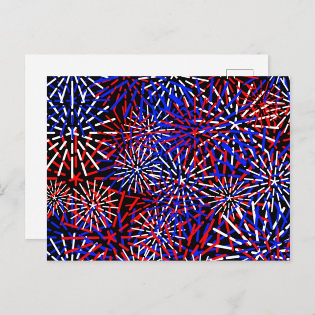 American Flag Colours Firework Design Postcard (Front/Back)