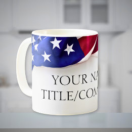 American Flag Company Name Coffee Mug