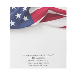 American Flag Company Name Notepad