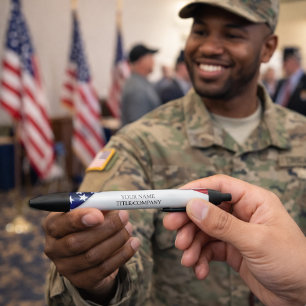 American Flag Company Name Profile Business Black Ink Pen