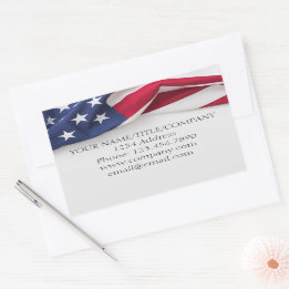 American Flag Company Name Rectangular Sticker