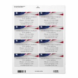 American Flag Company Name Shipping Labels