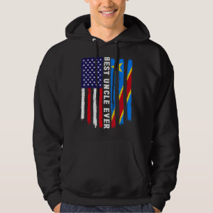 American Flag & Congo Flag Best Uncle Ever Family Hoodie