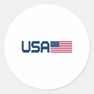 American Flag Cool Patriotic Men Women 4th Of July Classic Round Sticker